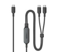 Anker Cable, 2-in-1 USB C to USB C Braide Cable 140W Max,Fast Charging for iPhone 16/16 Pro Max/15 Series,MacBook Air/Pro,and More(1,8m, Negro)