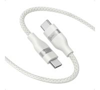 Anker Cable USB C a USB C Trenzado Reciclado de 240 W, Cable de Carga Rápida con Cargador de Tipo C para iPhone 16/16 Pro/16 Plus/16 Pro Max, MacBook Pro, iPad Pro, iPad Air, Galaxy S23(1,8m, Blanco)