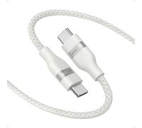 Anker Cable USB C a USB C Trenzado Reciclado de 240 W, Cable de Carga Rápida con Cargador de Tipo C para iPhone 16/16 Pro/16 Plus/16 Pro Max, MacBook Pro, iPad Pro, iPad Air, Galaxy S23(0,9m, Blanco)