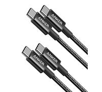 Anker Cable USB C Carga Rapida, 60W Cable USB C de Nylón, Paquete Doble, para iPhone 16/16 Pro/16 Plus/15/16 ProMax, iPad Air/Mini/Pro/ 2024, MacBook Pro 2024, Samsung Galaxy S23, Switch (1m, Negro)