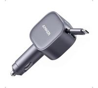 Anker Cargador Coche USB C 75W, Cargador Mechero Rápido Tipo-C Ultra Compacto con Cable Retráctil, Adaptador de Coche para iPhone 16/15 Series,MacBook Pro/Air, iPad,Galaxy, AirPods