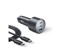 Anker Cargador de Coche USB-C, Cargador de Coche Rápido Tipo-C Ultracompacto 3 Puertos 167,5 W Máxi. para MacBook Pro/Air, iPhone 15/14 / 13 Series, Samsung S24 / S23, iPad Pro, AirPods y Más