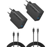 Anker Cargador iPhone Carga Rapida USB C 20W 2 Pack, 2 Puertos