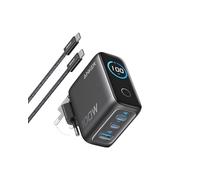 Anker Cargador USB C 100 W, Cargador de Pared GAN Compacto de 3 Puertos, Pantalla Inteligente, Control por Toque, Compatible con MacBook, iPad, Series iPhone 17/16/15