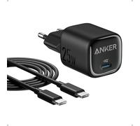 Anker Cargador USB C de 25 W Bloque, Compacto, Admite Carga Rápida PPS para Galaxy S24/Z Fold/Z Flip/Tab, iPhone (Cable USB C de 1,5 m Incluido)