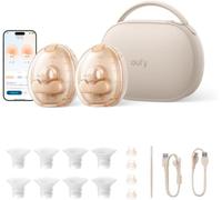 Anker eufy S2 Pro Sacaleches Eléctrico con calefacción, HeatFlow 2.0 | Succión de hasta 300 mmHg, Estuche magnético, hasta 7 días de batería, VibraPump, luz pezón, aviso llenado, ritmos DIY App