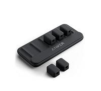 Anker Gestión de Cables, Soporte magnético para Cables, Soporte de Cables Multiusos de Escritorio, 5 Clips para Cables Lightning/USB C, Micro Cables, Otros Cables, se adhiere a Madera, mármol(Negro)