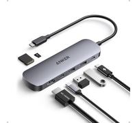 Anker Hub USB C 7 en 1 Concentrador, Adaptador Tipo C Multipuerto, Divisor USB HDMI 4K a60 Hz, Potencia máx de 100W, 3 Puertos de Datos USB A y USB-C 3.0, Tarjeta SD/TF, Tipo C (Cargador no Incluido)