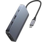 Anker Hub USB C 8 en 1, Triple Pantalla, 2 HDMI 4K y VGA | Transferencias de 5 Gbps, puertos USB para MacBook Air Pro, DELL XPS, iPad Pro y más