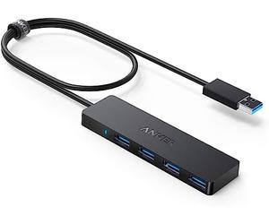 Anker Hub USB, Hub USB 3.0 con de 5 Gbps 4 Puertos, Ultra Delgado y Ligero, para MacBook, MacBook Air/Pro/Mini, iMac, MacPro, Windows portátiles y Ultrabooks, PC y más