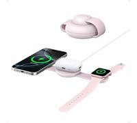 Anker MagGo Cargador Inalámbrico iPhone 3 en 1 de Viaje, Plegable Qi2 15W | Base de carga compatible con MagSafe, enchufes EU/US/UK, para iPhone 17/16, AirPods y Apple Watch (no es power bank).