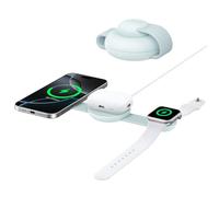 Anker MagGo Cargador Inalámbrico iPhone Estación de Carga Inalámbrica 3 en 1 Compatible con MagSafe Qi2 15W, Base de Carga Plegable de Viaje para iPhone 17/16/15/14 Series,AirPods,Apple Watch y Más