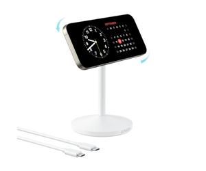 Anker MagGo Estación de Carga Inalámbrica, Soporte Inalámbrico Compatible con MagSafe de Carga Rápida de 15 W, Cargador Magnético con Certificación Qi2, Compatible con iPhone 16/15/14 Series y AirPods