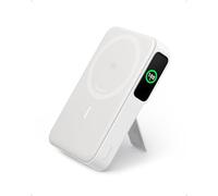 Anker MagGo Power Bank, Qi2 - Cargador portátil Compatible con MagSafe de 15 W, batería de 10.000 mAh, Pantalla Inteligente y Soporte Plegable, para iPhone 15/14/13/12, Incluye Cable USB-C