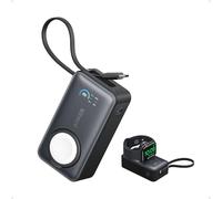 Anker MagGo Power Bank para Apple Watch, Batería Compacta de 10.000 mAh con Certificación Oficial y Cable USB-C Integrado, 35 W Máx., para iPhone 16/15 Series, Samsung, iPad, AirPods y Más