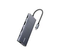 Anker PowerExpand+ - Adaptador 11 en 1, con 4K @ 60Hz HDMI y DP, 100 W Power Delivery, USB-C y 3 Puertos de Datos USB-A, 1 Gbps Ethernet, Audio de 3,5 mm, Lector de Tarjetas de Memoria microSD y SD