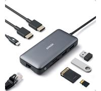 Anker Hub USB C 8 in 1 PowerExpand, Type C Media Adaptador, Dual 4K HDMI, 100W Power Delivery 1Gbps Ethernet 2 puertos de datos USB 3.0, lector de tarjetas de memoria SDµSD para MacBook Pro