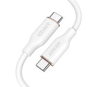 Anker PowerLine III Flow, 100W Cable USB C Carga Rápida, Carga Rápida para iPhone 16/16 15Pro/16 Plus/16 ProMax MacBook Pro 2024, iPad Pro 2024, iPad Air, Samsung Galaxy S23+/S23, y más(1,8m, Blanco)