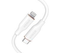 Anker PowerLine III Flow Cable iPhone de 90cm, Carga Rápida, Compatible Con iPhone 13/13 Pro Max/12/11/X/XS/XR/8 Plus, AirPods Pro, Certificado MFi, Cable de Silicona (Blanco)