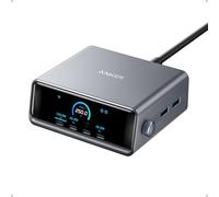 Anker Prime GAN Cargador USB C Carga Rapida 250 W, Estación de 6 Puertos, Pantalla LCD de 2,26" y Dial de Control Inteligente para MacBook Pro/Air, iPhone 17/16/15/14 Air, Pixel, Galaxy, Apple Watch