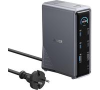 Anker Prime Docking Station 160W, 3 puertos USB-C, 100 W máx. cada uno, 1 puerto USB-A a 12 W máx. , transferencia de datos rápida de 10 Gbps, puertos de audio y Ethernet, pantallas duales 4K