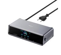 Anker Prime Estación de Acoplamiento 14 Puertos, Triple Pantalla | DisplayLink, 140 W máx., Smart Display y ventilador, hasta 8K para macOS y Windows. Requiere driver actualizado
