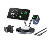 Anker Prime MagSafe - Estación de Carga 3 en 1, Soporte de Carga inalámbrico Certificado Qi2 de 25 W, Pantalla Inteligente con refrigeración Activa Tec, para iPhone 17, Apple Watch, AirPods y más