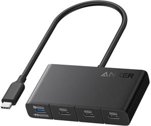 Anker USB-C Hub, Fast 10Gbps USB 3.2 Display Hub, USB-C to 4-Port Hub with 100W MAX PD-IN for MacBook Pro, iPad, iPhone 15, Surface Pro, DELL and More