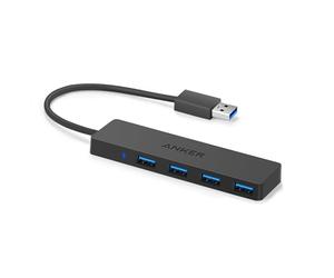 Anker USB Hub 3.0, 4 Port Data USB Hub 5 Gbps, Ultra Slim Extra Lightweight, para MacBook, MacBook Air/Pro/Mini, iMac, MacPro, Windows Laptops y Ultrabooks, así como PC y más