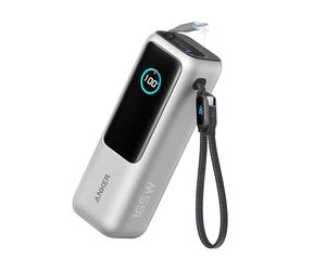 Anker Zolo Power Bank (25K, 165W, Built-In USB-C and Retractable Cable) High-Speed Portable Charger, 1 USB-C, 1 USB-A, Battery Pack for iPhone 16/15/15 Pro/15 Pro Max/15 Plus, MacBook, Galaxy and More