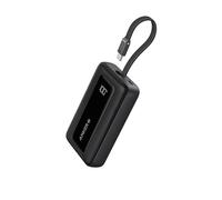 Anker Zolo Power Bank, Cargador Portátil de Alta Velocidad de 10000mAh 30W con Cable USB-C Integrado, 1 USB-C, 1 USB-A, Batería para iPhone 16/16 Pro/16 Pro Max/16 Plus, MacBook, Galaxy, iPad y Más