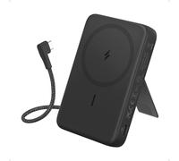 Anker Zolo Power Bank Magnético, Cargador Portátil Inalámbrico de 10.000 mAh con Carga Rápida Máxima de 30 W, Batería con Cable USB-C Integrado y Soporte Ajustable, para iPhone 15/14 Series, AirPods