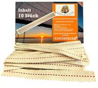 ANKERFEUER® 10 mechas de 12 cm, compatible con Feuerhand Stormlaterne 276 | 100 % algodón, mecha plana de 120 mm de largo, 12,5 mm de ancho, se ajusta perfectamente al quemador, duradero y seguro