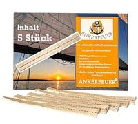 ANKERFEUER 5 mechas de 12 cm de 100% algodón, hilo rojo de 12,5 mm de ancho + compatible exactamente con la linterna de tormenta Feuerhand 276 y otras linternas de petróleo, recortables, segura, llama