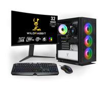 Ankermann-PC Starter Gaming Bundle | AMD Ryzen 7 5700X | Nvidia GeForce RTX 5060 Ti 8GB | 16GB RAM | 1TB NVMe SSD | Windows 11 | WiFi | Wildrabbit GMX 32 Pulgadas WQHD LCD Gaming Monitor | Clavier all
