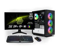 Ankermann Starter Gaming Bundle | AMD Ryzen 7 5700X | Nvidia GeForce RTX 5060 Ti 8GB | 16GB RAM | 1TB NVMe SSD | Windows 11 | WiFi | MSI mag 32 Pulgadas Curved WQHD Gaming Monitor 180Hz | Clavier