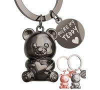 ANKERPUNKT Llavero de oso de peluche, regalo para mujeres, hombres, mejor amiga, amigo, pareja, regalo para cumpleaños, aniversario, amuleto de la suerte con grabado You're my Teddy, negro, Negro