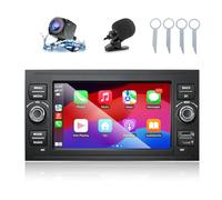 ANKEWAY Autoradio para Ford Focus Fiesta Transit Connect Kuga Mondeo con Android Auto y CarPlay Inalámbrico, Radio de Coche Bluetooth Android Estéreo [2G+64G] con Cámara Trasera/Micrófono/USB/WiFi