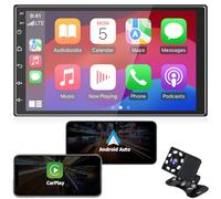 ANKEWAY Radio de Coche 2 DIN con CarPlay inalámbrico y Android Auto inalámbrico, [2G+32G] Pantalla Táctil Android OS de 7 Pulgadas con Bluetooth, Mirror Link, WiFi, RDS/FM, GPS Nav, Backup CAM