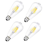 Ankey Bombilla LED E27 LED, Luz Blanco Neutro 4000K, 6W LED ST64 Edison Bombillas, 820LM Retro Decorativas Lámpara, No Regulable, 220-240V, 4 Unidades