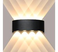 Ankey Lámpara de Pared LED, 8W 3000K Blanco Cálido Aplique LED, Interior Exterior Negro IP65 Impermeable Lampara para Baño Dormitorio Pasillo Escaleras