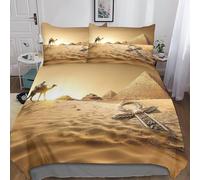 Ankh Juego Sábanas De Cama, Key of Life Pyramid Funda De Edredón King（220x240cm）, con Fundas De Almohada, Microfibra Suave Quilt Cover, Luxe Soft Transpirable