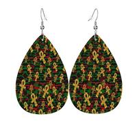 Ankh Rojo Y Verde, Símbolo De Los Dioses Egipcios Pendiente De Cuero Ligeros Pendientes Colgante Estampado Aretes Para Mujer Aniversario