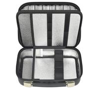ANKHOH Bolsa de peluquería Eva para elegir, para Andis y Ufree, solo bolsa | Forro de aluminio, dos niveles y compartimentos para 3 cortaúñas, 4 tijeras y 4 accesorios. Negro