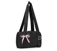 ANKICK Mini bolsa de gimnasio pequeña para mujer, bolsa de entrenamiento, ligera, para fin de semana, viajes, deportes, yoga, fitness, Negro -
