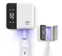Ankilo Desinfectante para cepillos de dientes y limpiador de cepillos de dientes con reloj LED, luces UV-C y secado al aire, soporte de cepillo de dientes eléctrico recargable para actualizaciones de