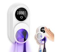 Ankilo Esterilizador UV Soporte para Cepillo de Dientes, con luz desinfectante UV y Secadora, Pantalla LED, Soporte de Pared para Cepillo de Dientes eléctrico, para 2 Ranuras para cepillos de Dientes