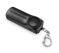 Ankilo Safety Siren Keychain Loud Alarm - Dispositivo de Alerta Personal con Luz LED - 130 dB Alerta de Seguridad de Emergencia Llavero Silbato, Negro
