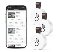 Ankilo Termómetro Higrómetro Bluetooth, pack de 3 termómetros inalámbricos precisos y sensibles - sensor de temperatura con exportación de datos por app para German Homes, habitaciones de bebé y