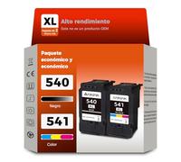 ANKINK Cartucho de Tinta Compatible Reemplazo de PG 540XL CL 541XL 540 541 XL para Impresora Canon TS5150 TS5151 TS5100 MG3600 MX525 MX520 MG3650 MG4200 MX475 MX530, Negro y Tricolor, Paquete de 2